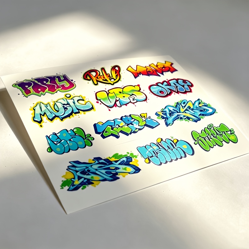 TEMU 1pc Graffiti Transparent Stickers Decals For Ho/n/ Model Train Scenery, Diorama Street Art Supplies, Layout Decoration, Cityscape Decoration,