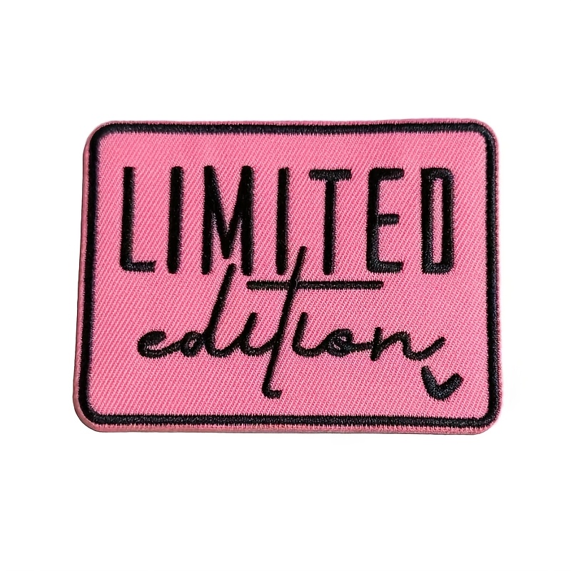 1 Pink Embroidered Fabric Patch - Iron-on/sew-on - Square Patch Clothing Accessory | Burnt | With Adhesive Backing