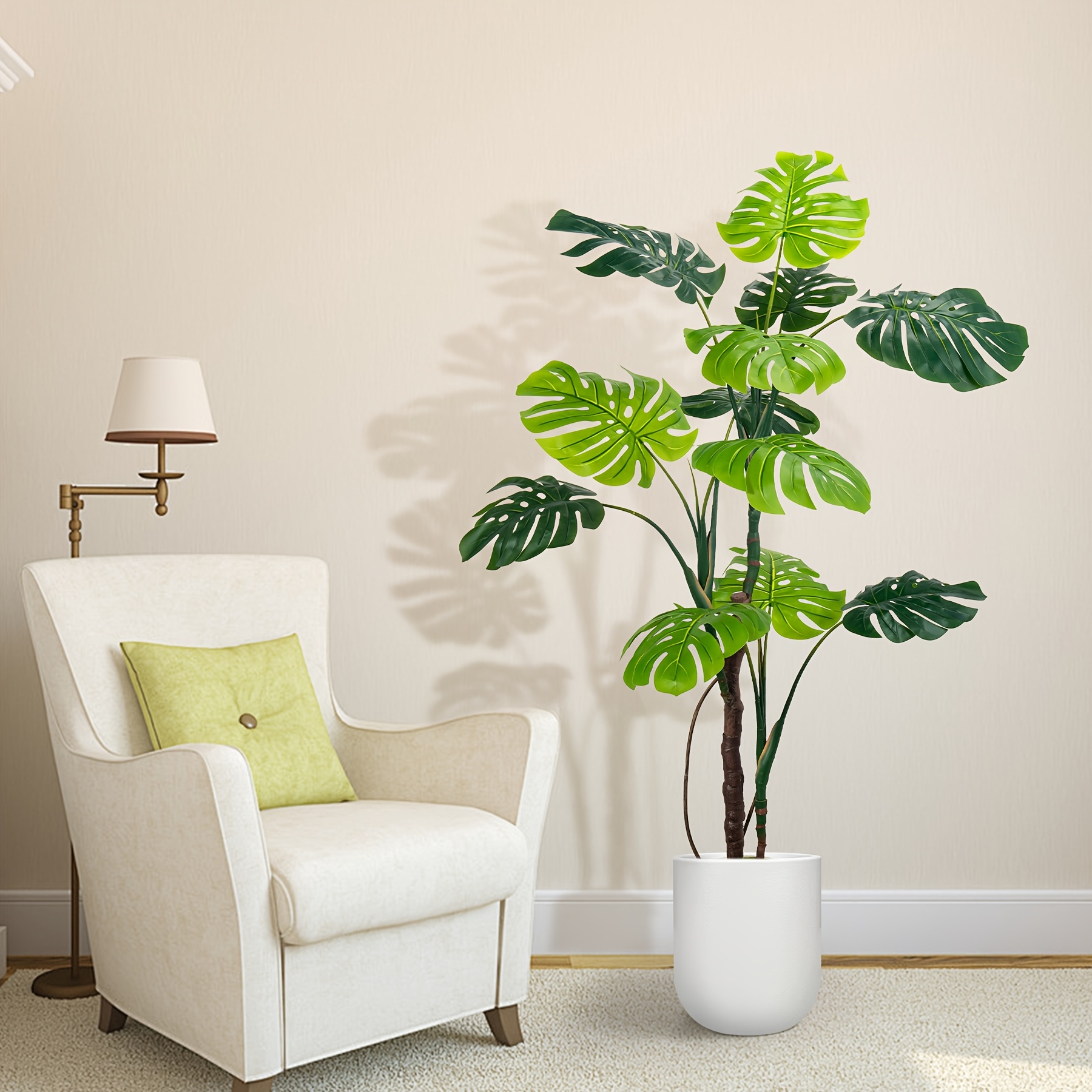 Large Artificial Monstera * * Plants, Faux Floor Plants * Tropical Tree  With Pot For Indoor * * Room Home Decor