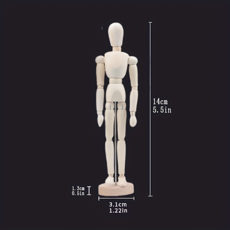 Artist Manikin Posable Figure - 4.5 Magnetic Wood Mannequin Form