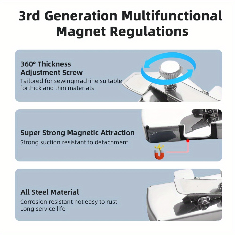 1pc Spécification De L'aimant Multifonctionnel, Outil De Positionnement Anti-roulis  De Blocage De Bord, Spécification De La Machine À Coudre Universelle,  Aimant Fort D'adsorption Ferme, Positionneur D'aimant De Machine À Coudre -  Temu