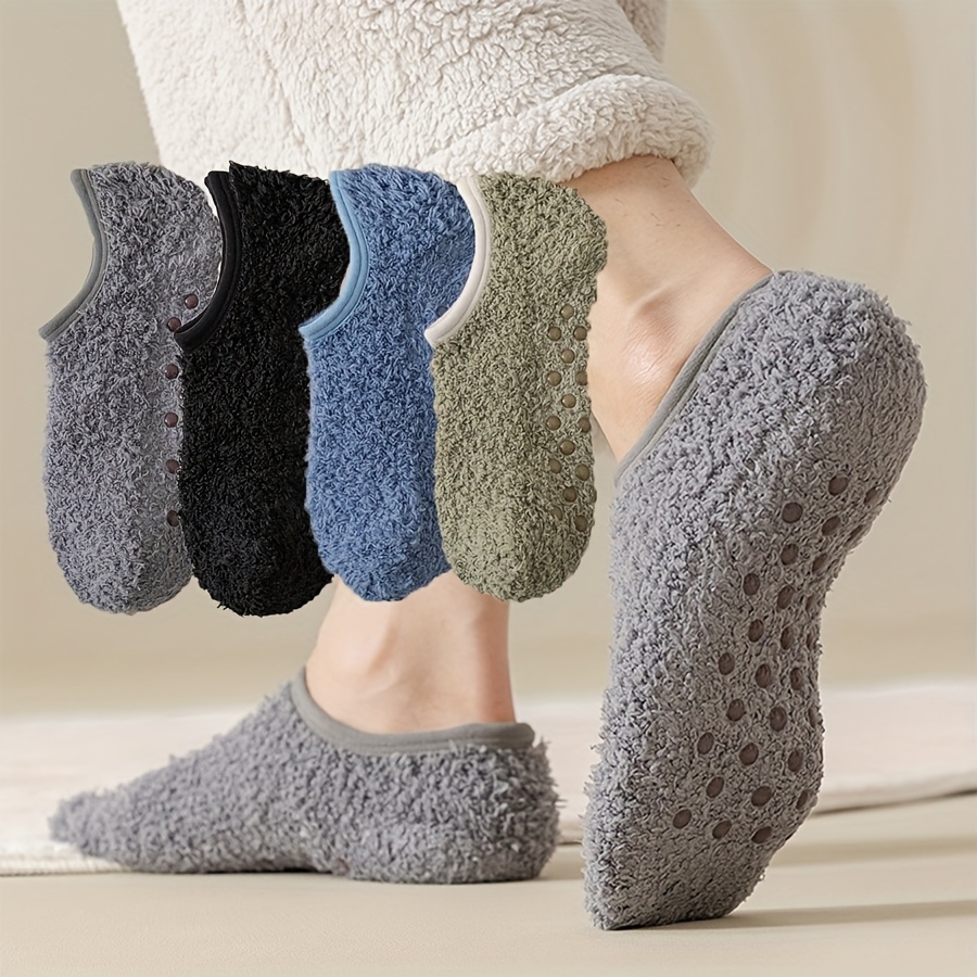 E-shop 4er-Pack Winter Korallen Dicke Warme Rutschfeste Herren Socken