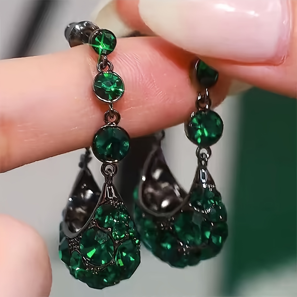 Image of Fashion Retro Exquisite Sparkling Multicolor Zirconia Versatile Luxury Earrings