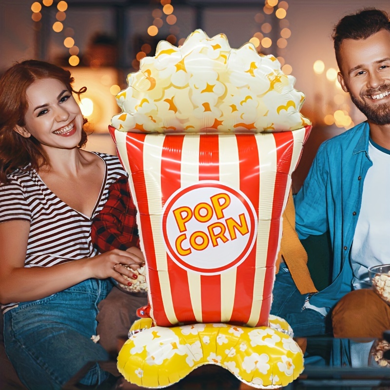 

Festive 61 Inch Large Base Popcorn Balloon - Perfect For , Birthday Parties, And Carnival Themed Events - Self-sealing, Aluminum Material, Suitable For Ages 14 And Up