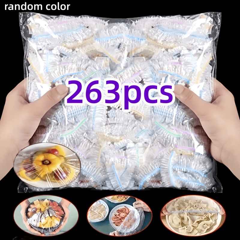 TEMU 263pcs Thickened Upgraded Food-grade Plastic Wrap - Colorful Stretchable Leak-proof And Dust-proof Plastic Packaging Film, Random Colors,