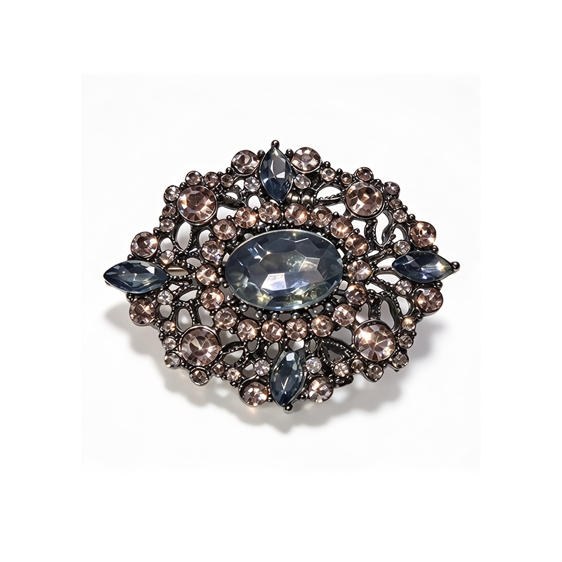 TEMU Broche Vintage de Lujo Estilo con Diamantes de Negros, Joyería de Lujo para Mujer a , Ideal para y Ocasiones Formales, Regalos de Vacaciones