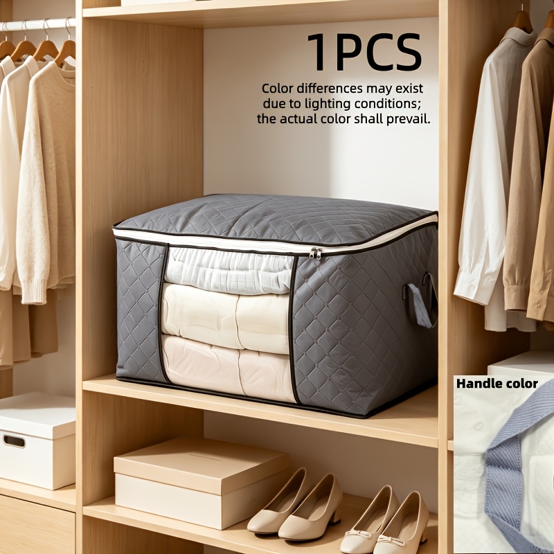 TEMU 1/2/3 pièces Sacs de Rangement Extra Larges avec Fermeture Éclair et Housse - Sacs de Rangement Pliables et Durables pour Vêtements, Convient