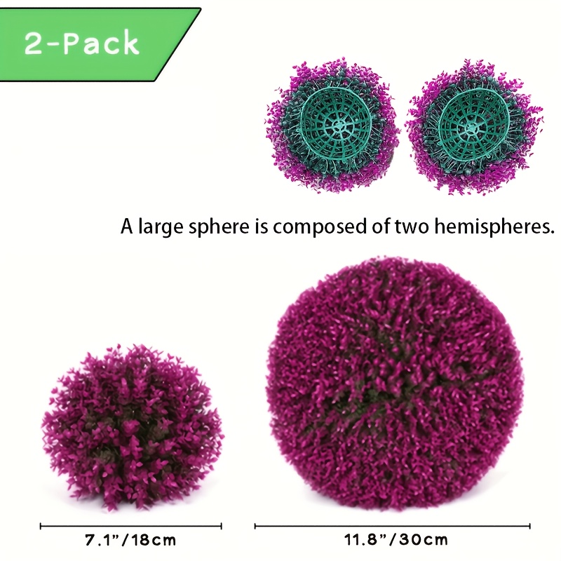 Image of 2pcs, Artificial Plant Boxwood Topiary Balls, Uv Protected Faux Plants Decorative Balls For Outdoor Patio Garden Balcony Backyard And Indoor Home Wedding Decoration