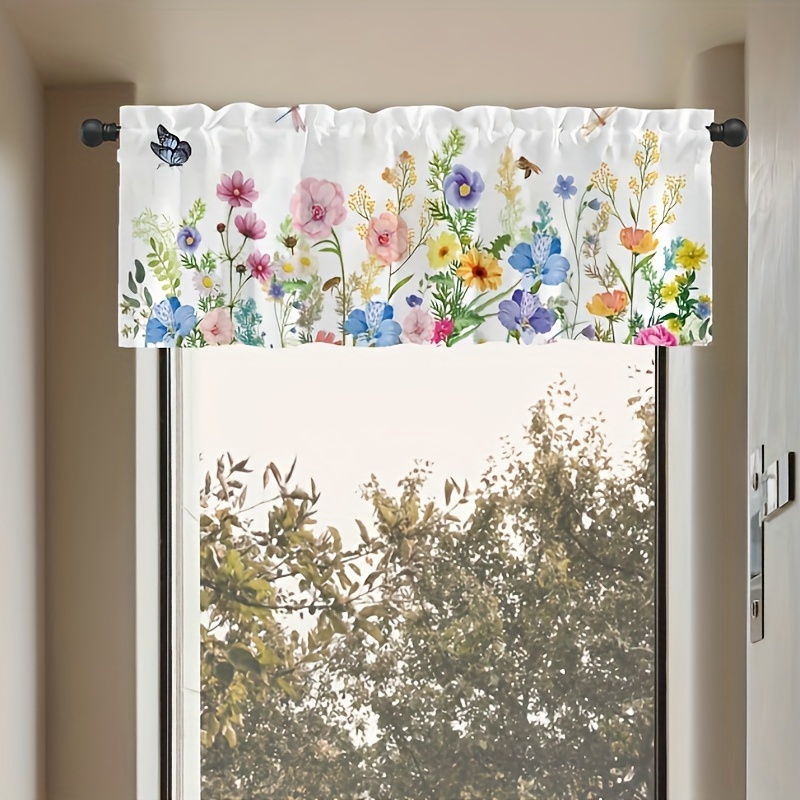 Valances for Windows, Wildflowers Spring Flower Floral Print