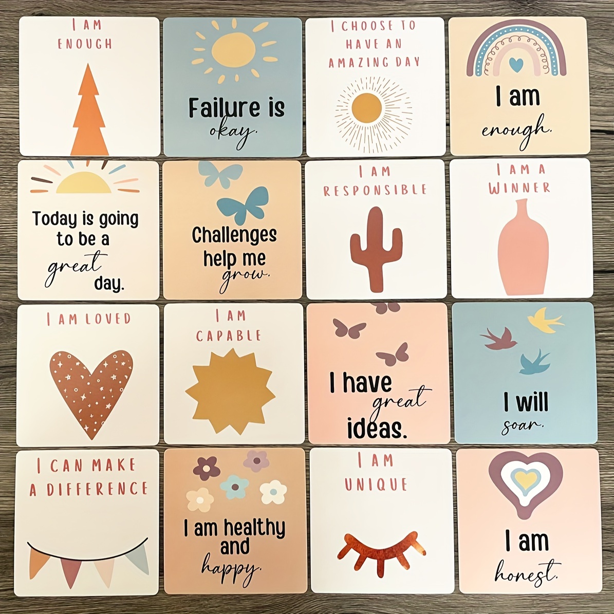 

Kids Motivational Encouragement Cards - 60 Sheets Per Box, English Inspirational Quotes, Positive Affirmation Cards For Children