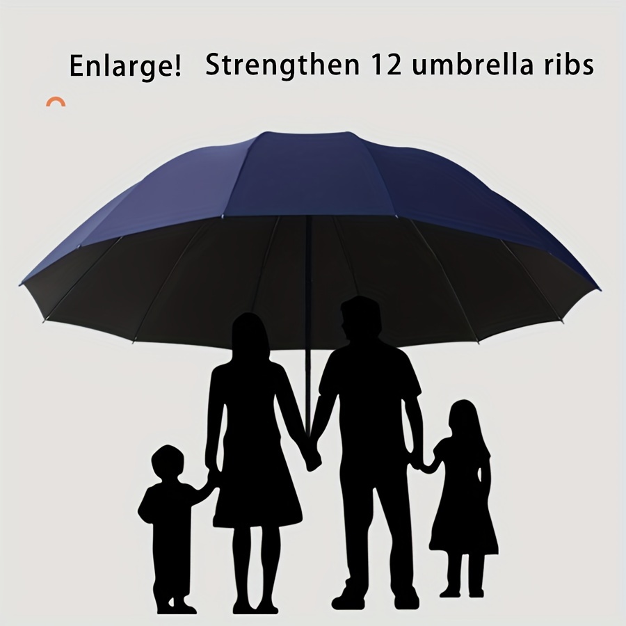 

Large Solid Color Folding Umbrella With Uv Protection, Casual Lightweight Durable Compact Umbrella For Men & Women