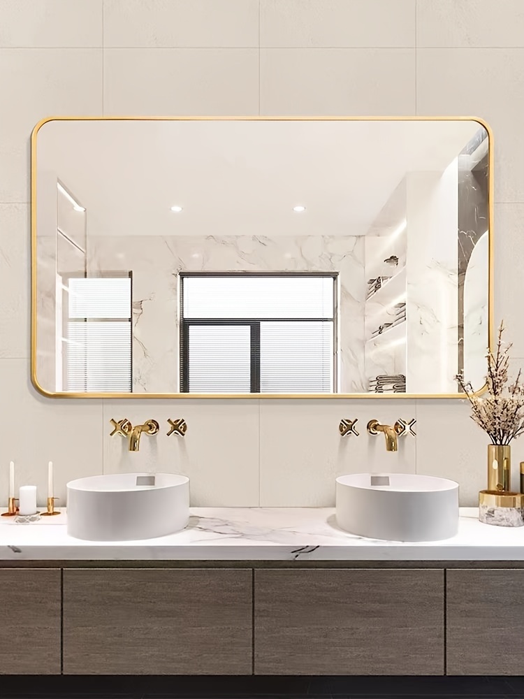 Lightweight Aluminum Wall mounted Bathroom Mirror Glass Temu