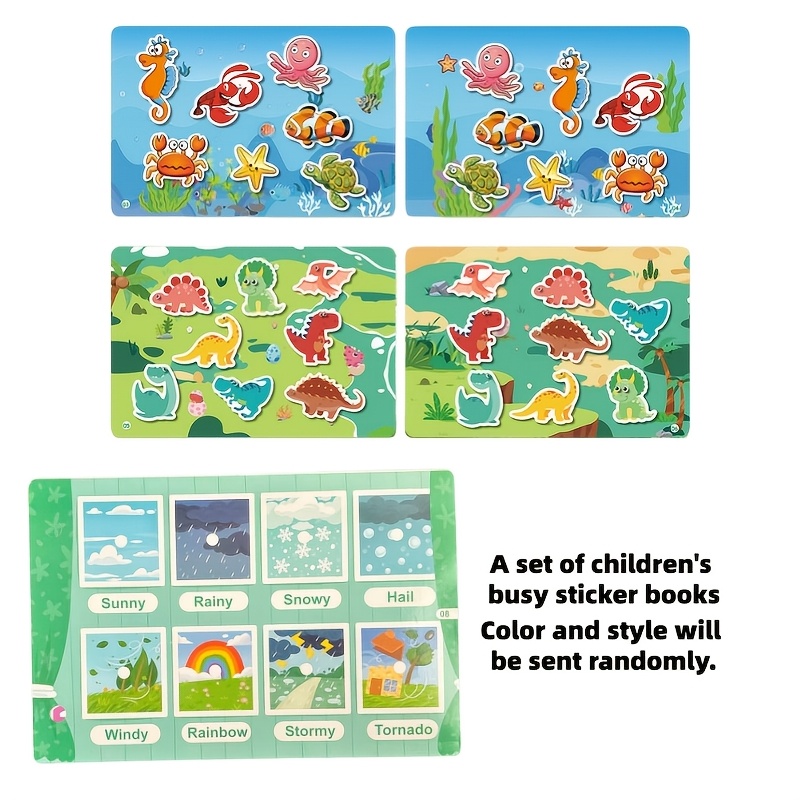 A Set Of Busy Sticker Books, Including Interesting Shape Recognition For Animals, Numbers, Etc., Which And Torn Open, Small Gifts For Parties (random Color And Pattern)