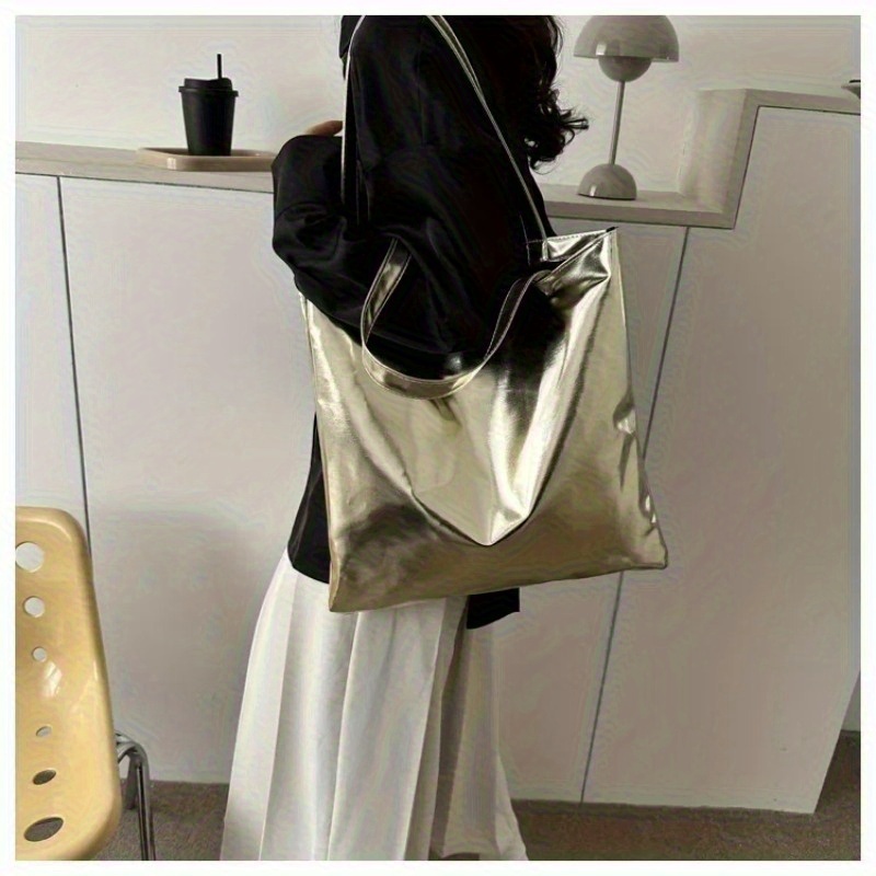 TEMU Shimmering Women's Handbag, Large Capacity Shopping Bag, Casual Shimmering Handbag, Women's Hand- Bag