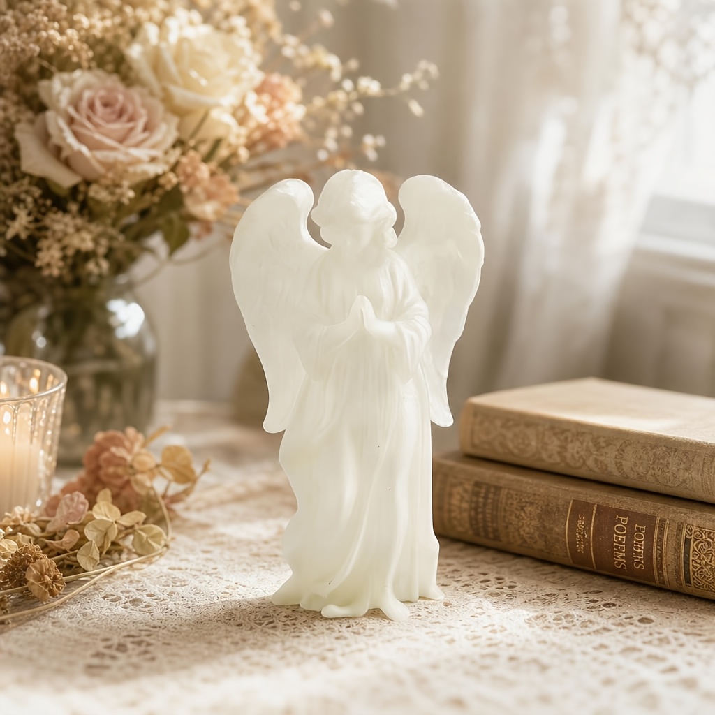 Glow Figurine, Desk Decor, Guardian Theme Sculpture For Bedroom, Nightstand Or Home Display