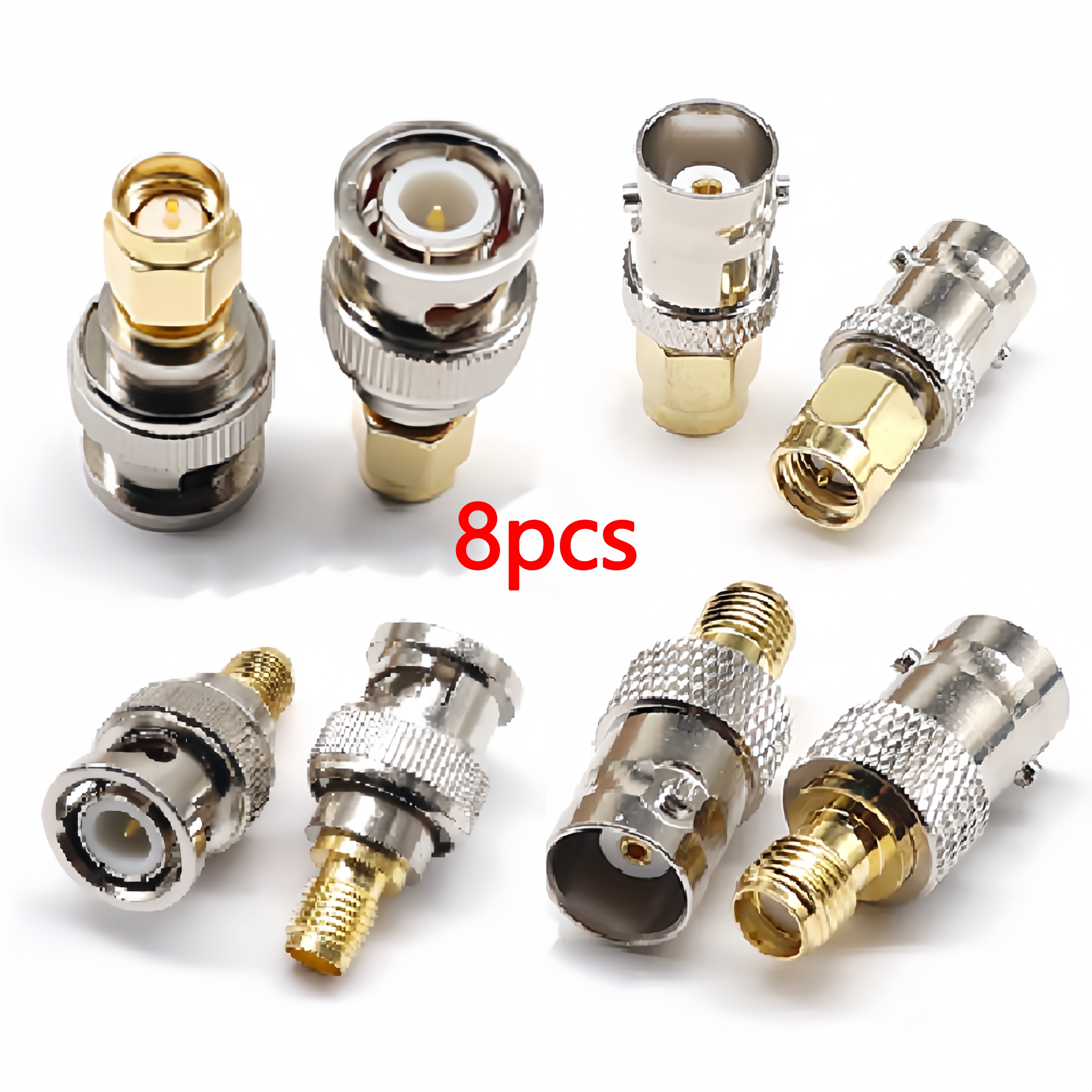 

8pcs Sma To Bnc Kits Adapter Male Female 2 Set 8pcs Rf Coax Coaxial Connector Sma Bnc Adapter Kit For Rf Applications/wireless Lan Devices//wi-fi Radios External Antenna Etc