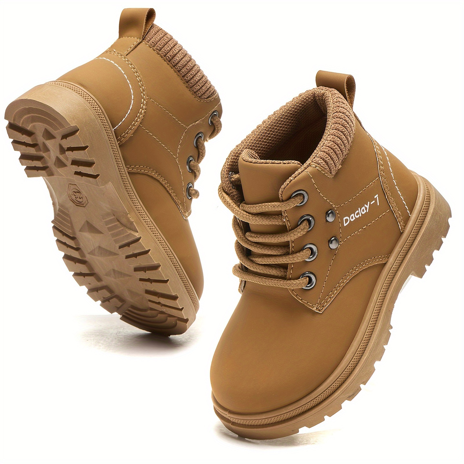 kids high top boots solid color upper fabric inner round toe