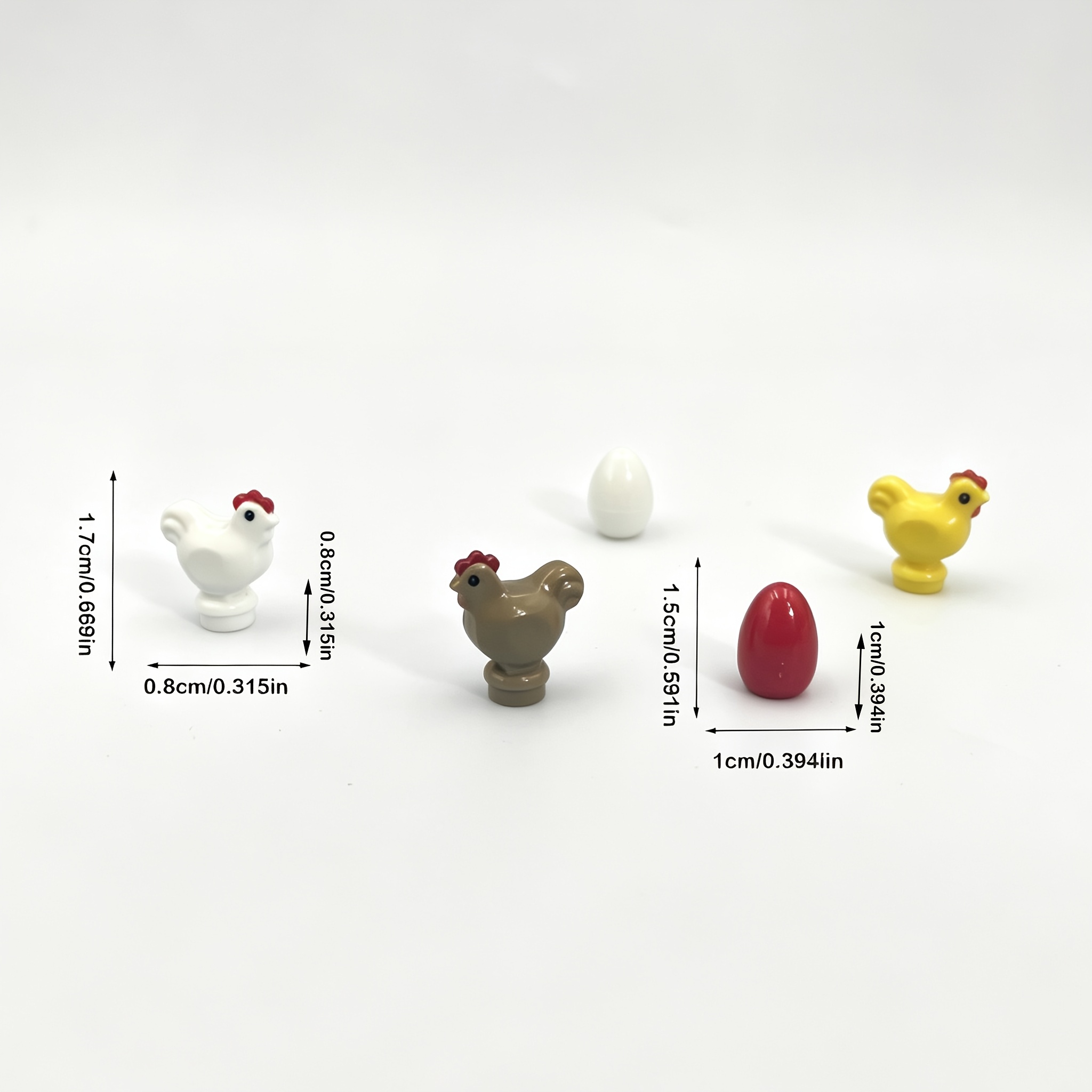 5pcs Rooster Hen & Egg Building Blocks Set