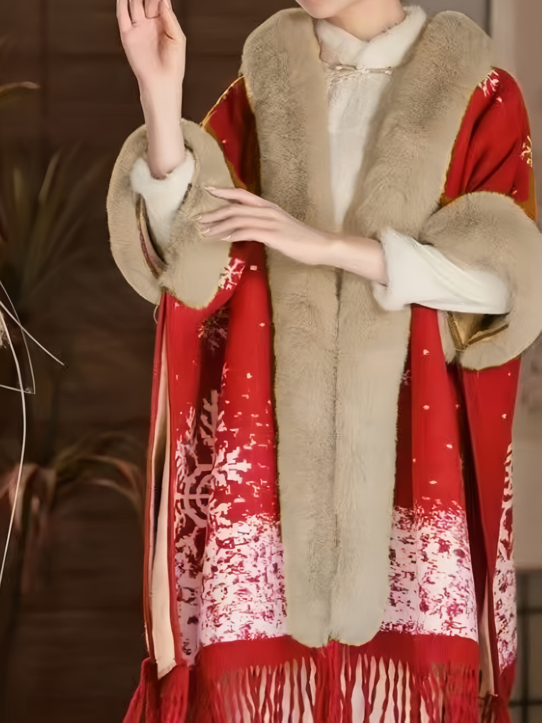 toast winter dresses a red atmosphere cape autumn featuring a large 40% Polyester 44S Two Piece Beach Dress size:UK 8