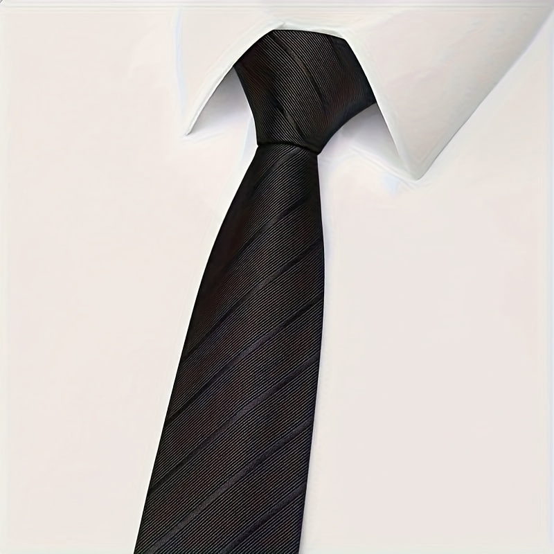 Set of 6 Men's Pre-Tied Zipper Neckties in Black, Navy, Burgundy, and Stylish Colors for Formal Occasions