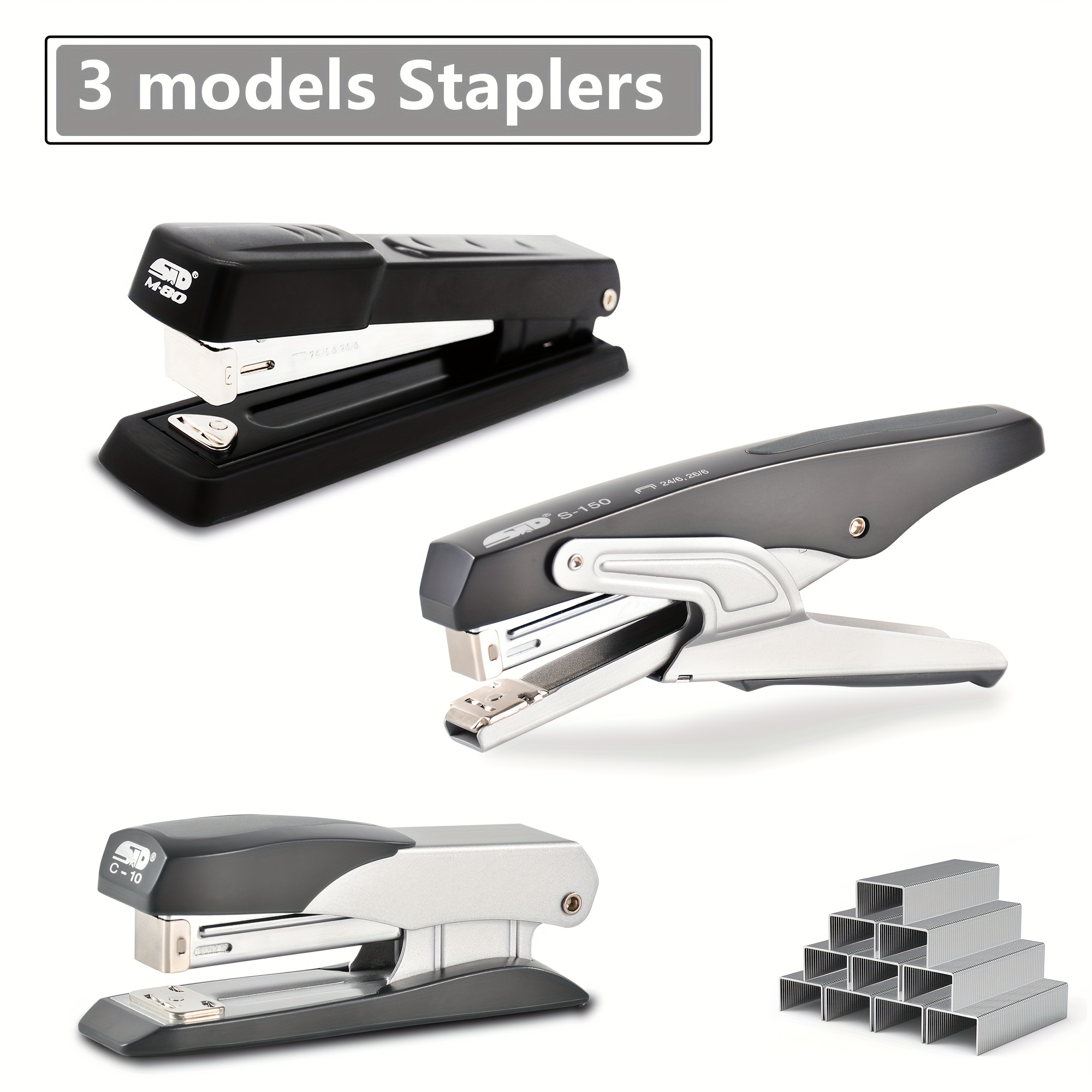 

3 , Stapler, 3000 , Sheet Plier Stapler, Desktop Stapler, Multiple Models Stapler, No Jam, , Strip Staplers, For Desk