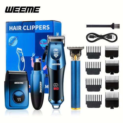 4pcs 2pcs holiday gift box hair clippers for men professional t clippers and trimmer set cordless hair clipper kit with foil shaver and nose trimmer luxury gift set for him