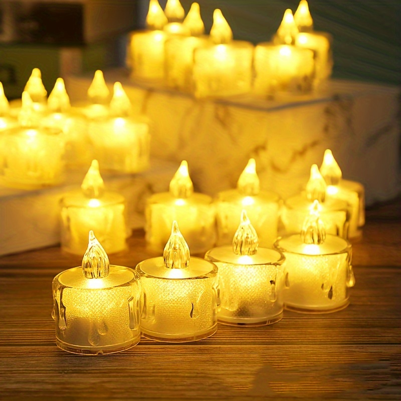 Flameless Tea Lights Led Heart shaped Candle Lights Battery - Temu Australia