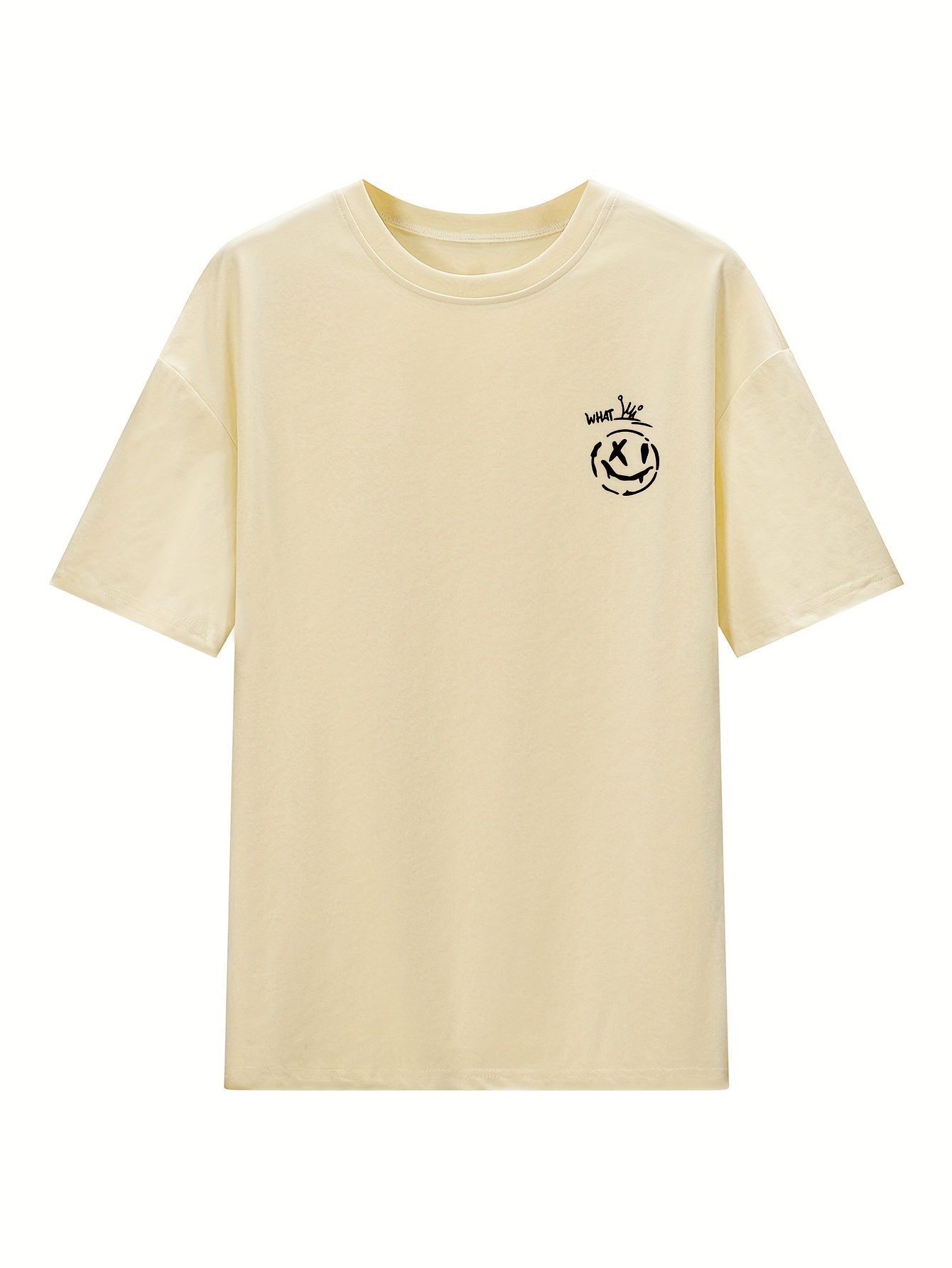 womens summer casual skateboard graphic print t shirt loose fit longline top with cartoon design light yellow round neck short sleeve tee for streetwear everyday outfits outfit addition durable fabric relaxed fit   print shirt women Product details 12