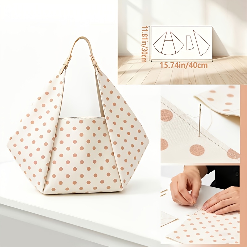 TEMU Large Capacity Tote (finished Size: 15.7" × 13.2" / 40 × 33.5 Cm), Pet Sewing Template, Oversized Shopping Handbag With Deep Interior. An