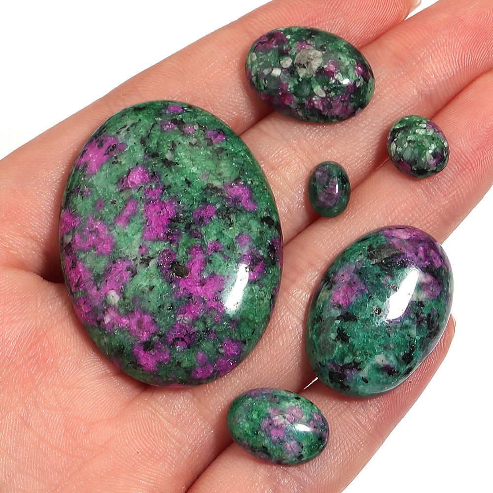 Natural Red Green Treasure Oval Stone Ring Face Patches
