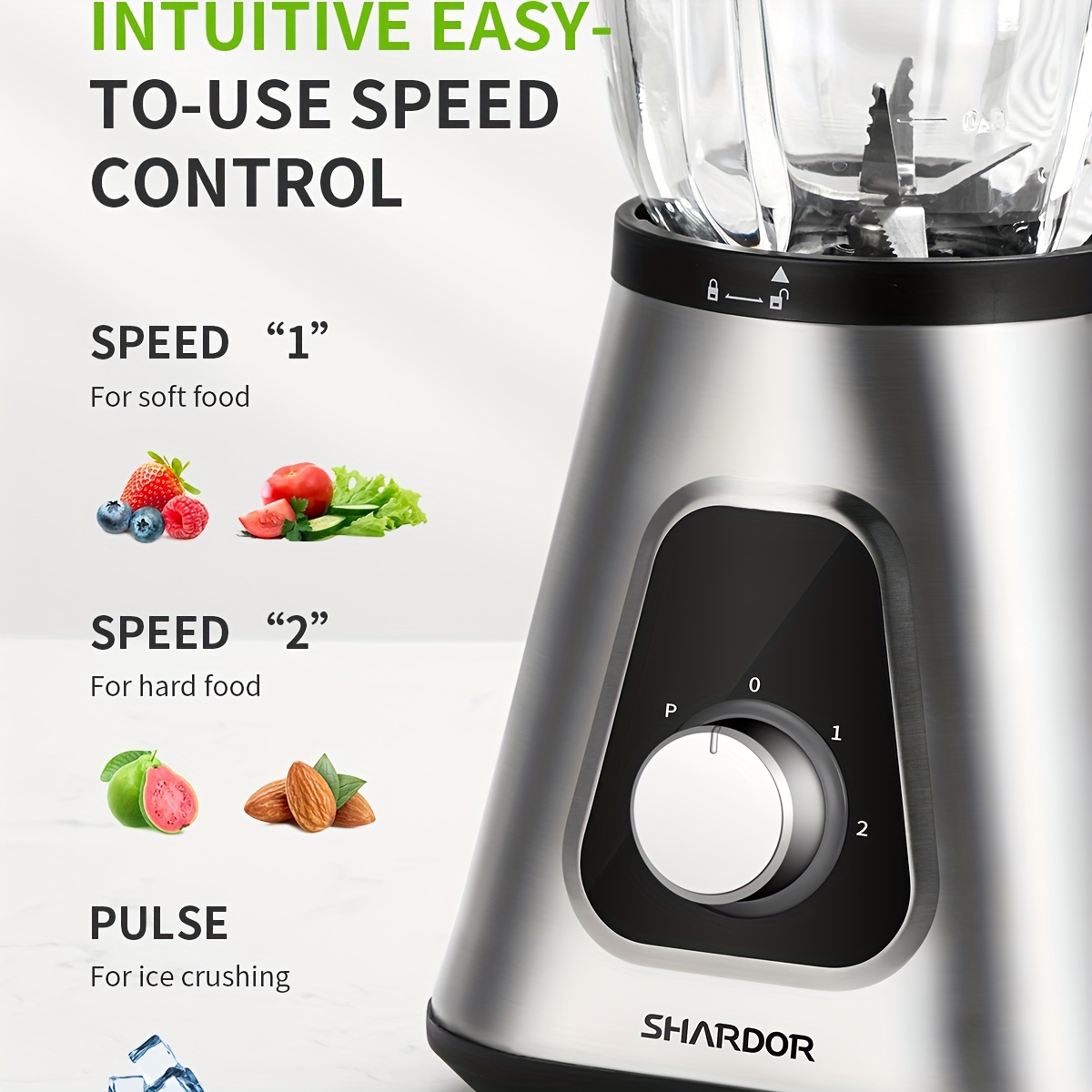  1200w blender for shakes and smoothies 52 oz countertop blender combo 3 adjustable speed for fruit drinks smoothies large capacity details 3