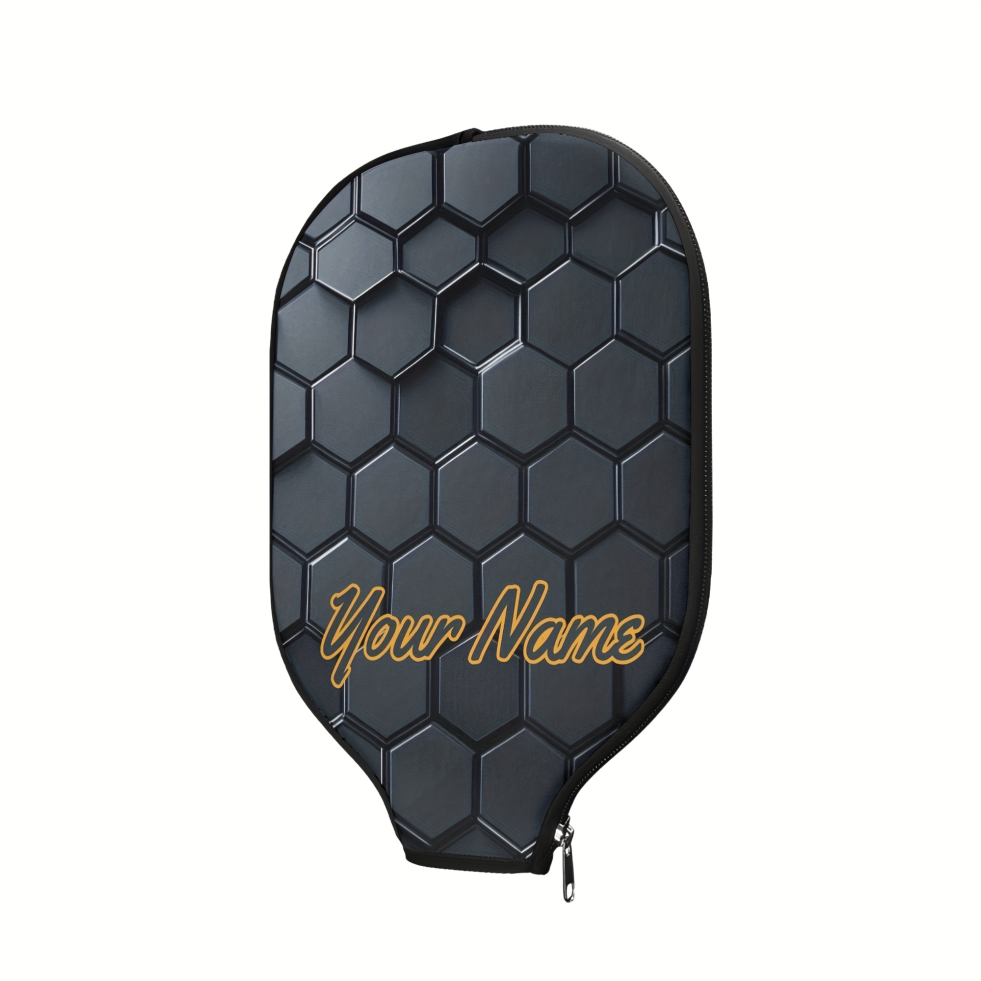 TEMU 1pc Name Customized Pickleball Racket Case Fashionable Racket Protection Bag Zippered Racket Storage Bag Suitable For Men And Women Double-sided