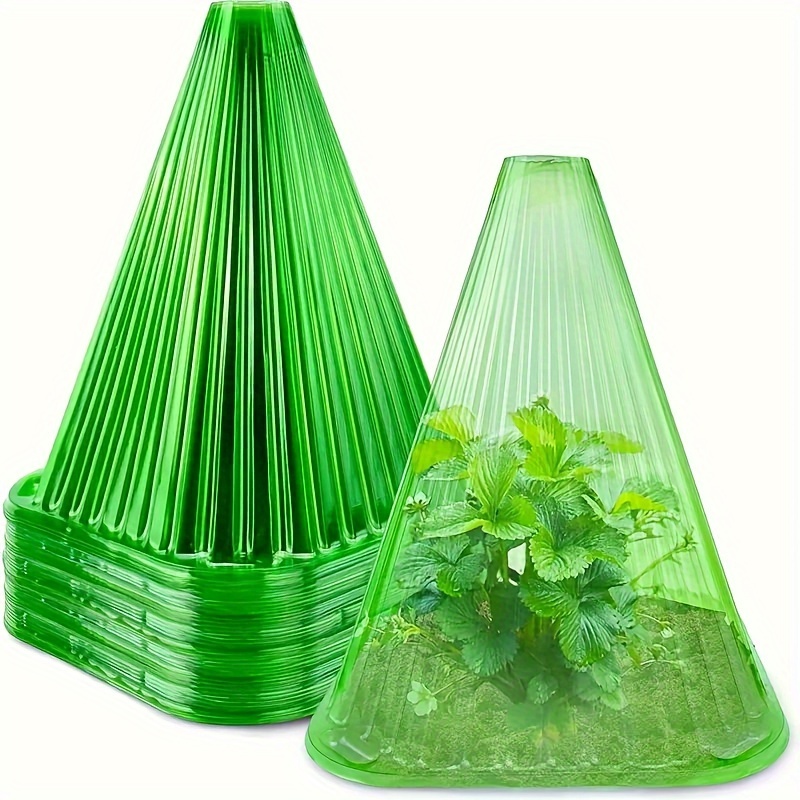 

30 Pack Of Reusable Green Plant Bell Covers For Garden Protection: Plants From Birds, Frost, And Snails - Lawn And