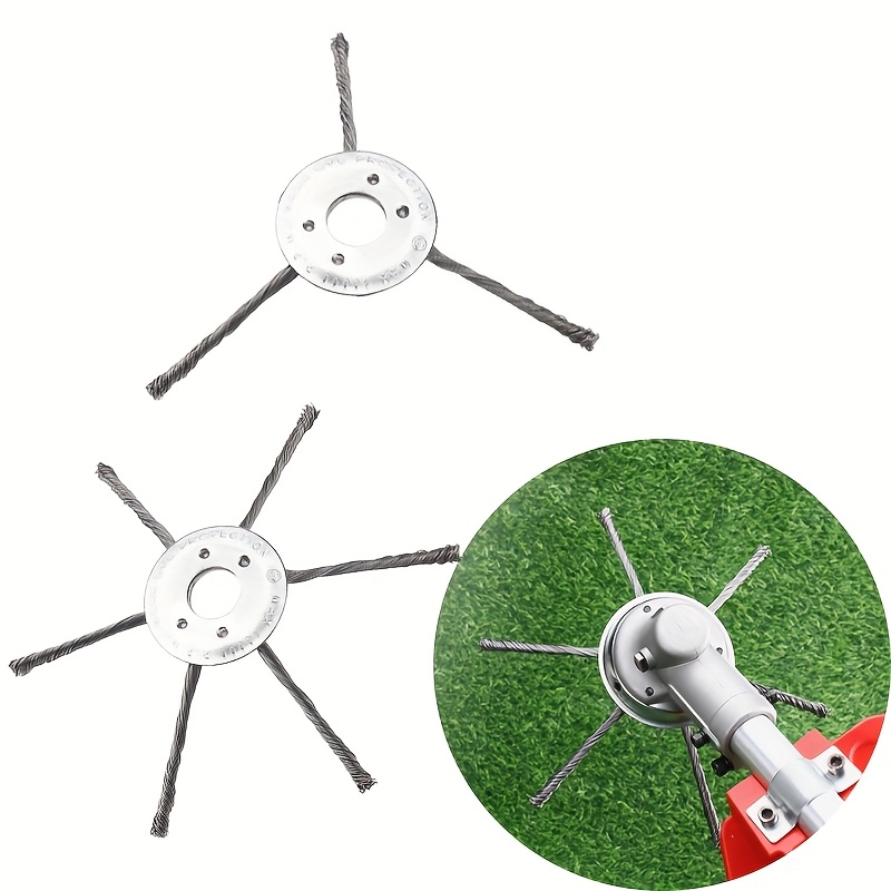 2pcs Steel Wire Trimmer Head For Gas , 9 Inch Steel Wire Brush Cutter Trimmer Replacement Head(3&6 )