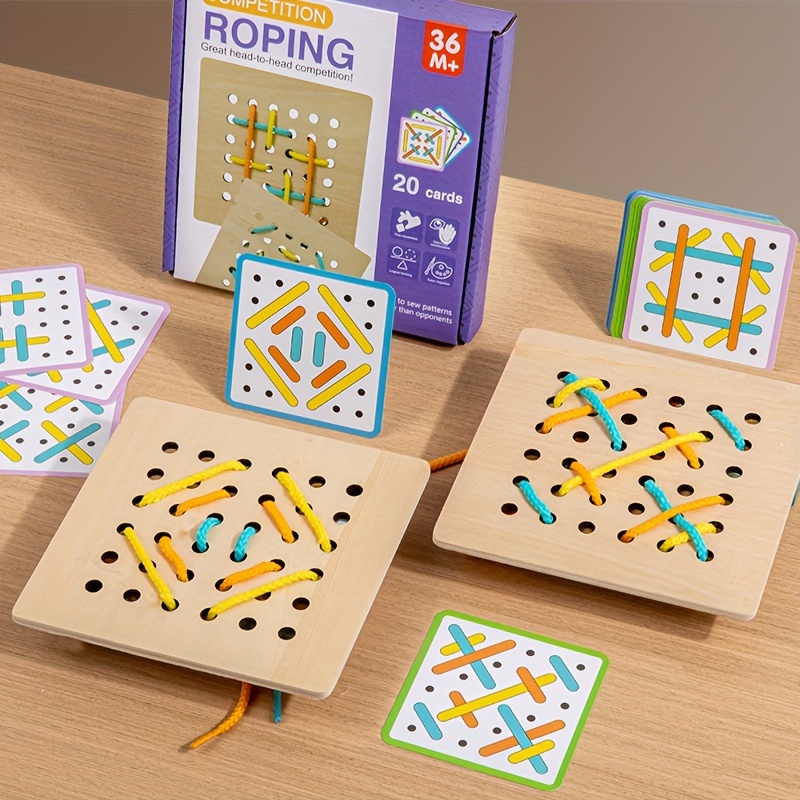 

Wooden Threading For 3-6 - Enhances , -eye Coordination & Learning