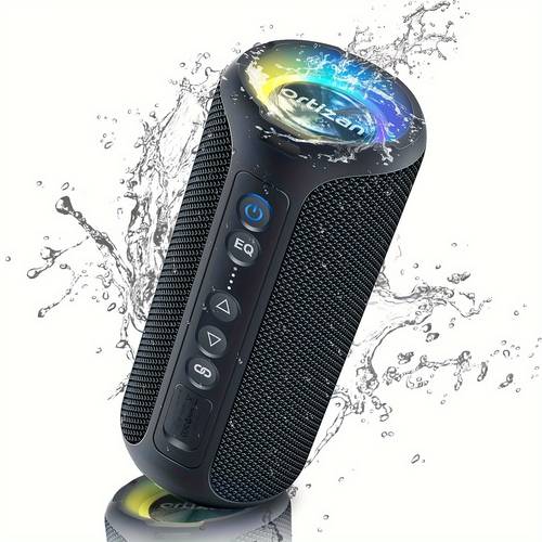 photo de l'article enceinte stéréo portable 40w puissante, ipx7, enceinte fil, enceintes de avec basses profondes/lumière led/batterie 30h/carte tf/aux, enceinte stéréo véritablement fil pour intérieur et extérieur