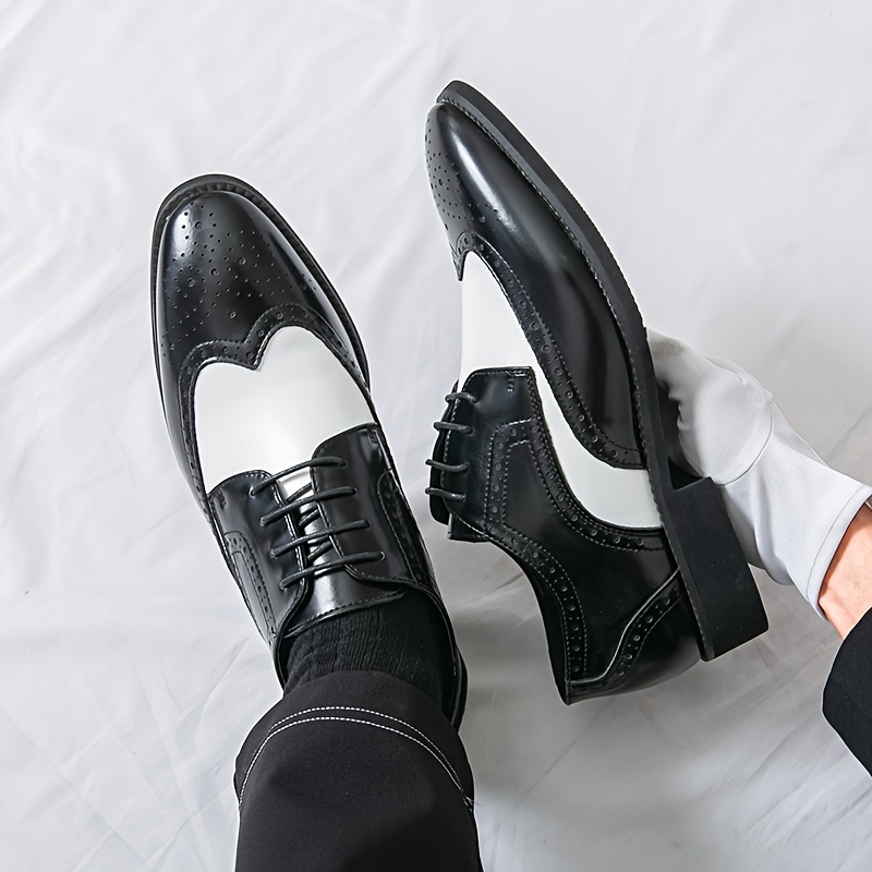 mens elegant wingtip brogue oxford shoes breathable durable - Temu Mauritius