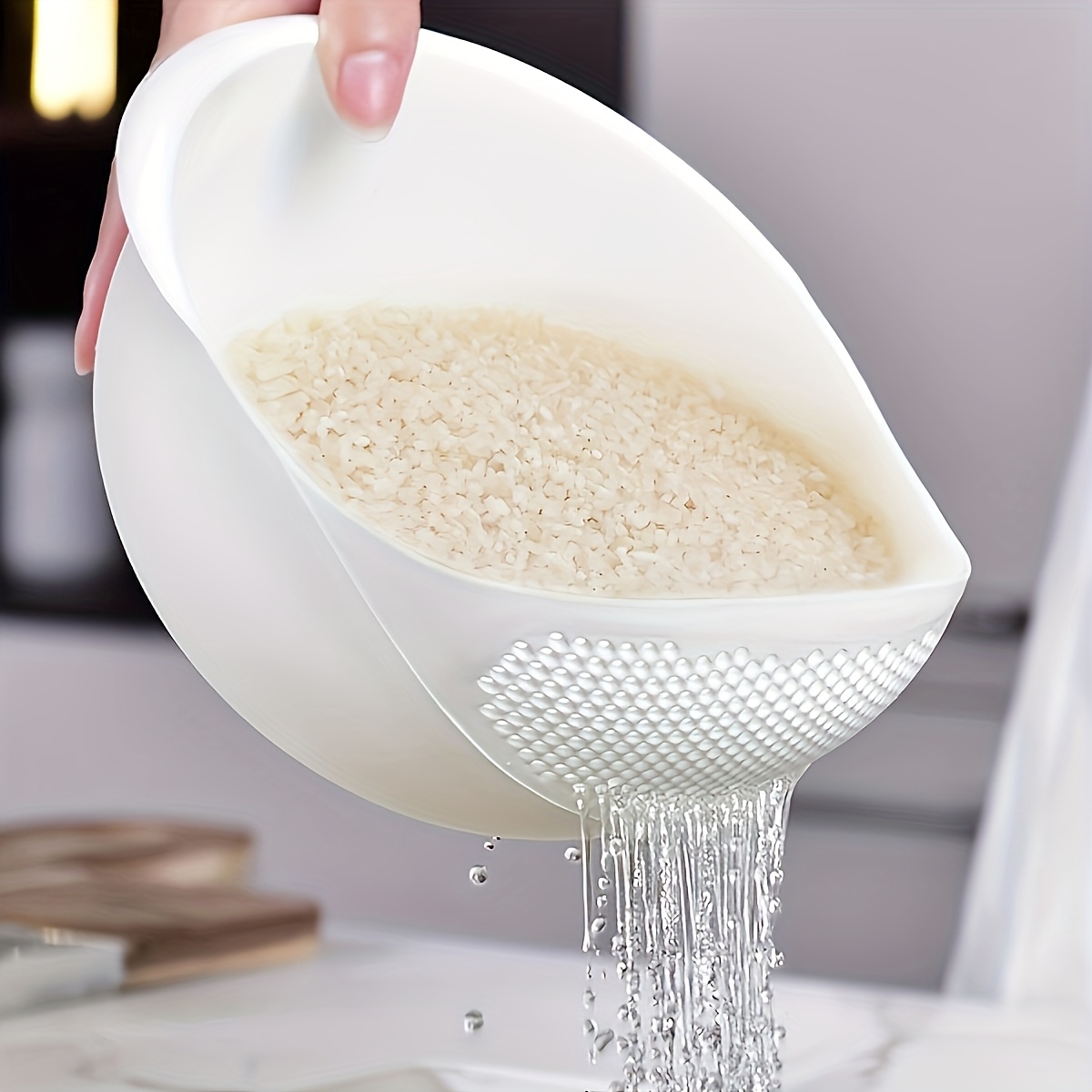 1pc Suitable For Kitchen Vegetable And Fruit Washing With Drain Hole, Extra Large Capacity, Essential Kitchen Tool For Quick Drying