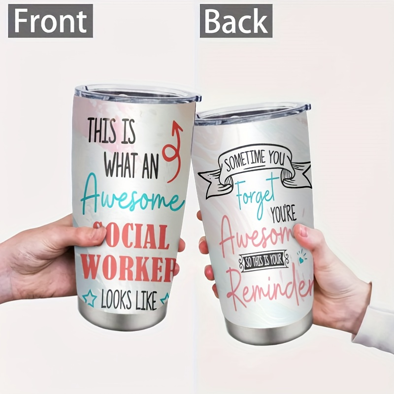 

Social Worker Graduation Gifts - Stainless Steel 20oz, Funny For Women Men, Social Worker Appreciation Gifts Coffee Cups For Birthday Christmas