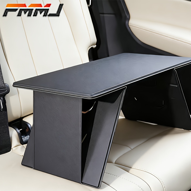 TEMU Pmmj Portable Folding Car Table - Pu Material - Perfect For Work, Dining, And Studying, Foldable Car Desk Ideal For Garage And Outdoor Use,