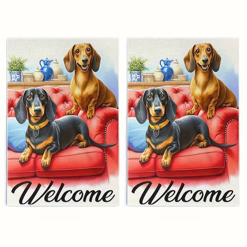 cartoon dog polyester dish towels 2pcs rectangular towels suitable for halloween christmas and thanksgiving size in inches 2pcs polyester kitchen dish and hand towels