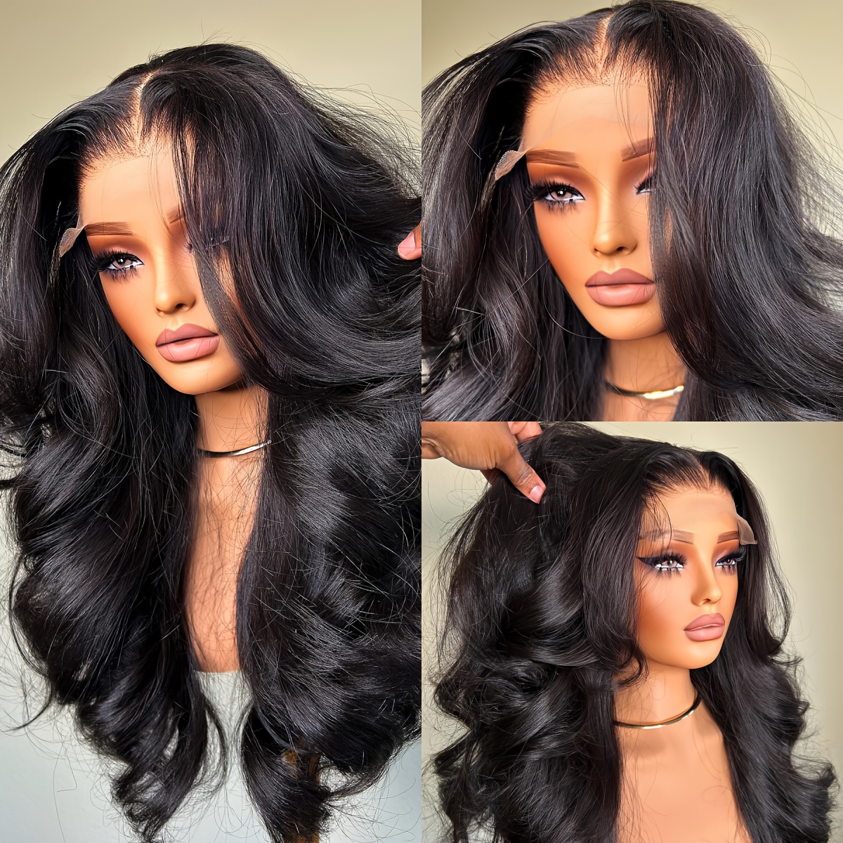 TEMU 13x4 Hd Lace Front Wig 26 Inch Wave - Pre- 180 Density Heat Resistant Natural Looking Long Curly Wig For Women, Daily & Party Wear, Highdensity Hairpiece