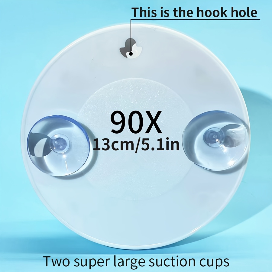 TEMU 90x Magnification Makeup Mirror With Suction Cup, High-definition Round Mirror For, Portable For Home Use When Going Out. Magnification Function