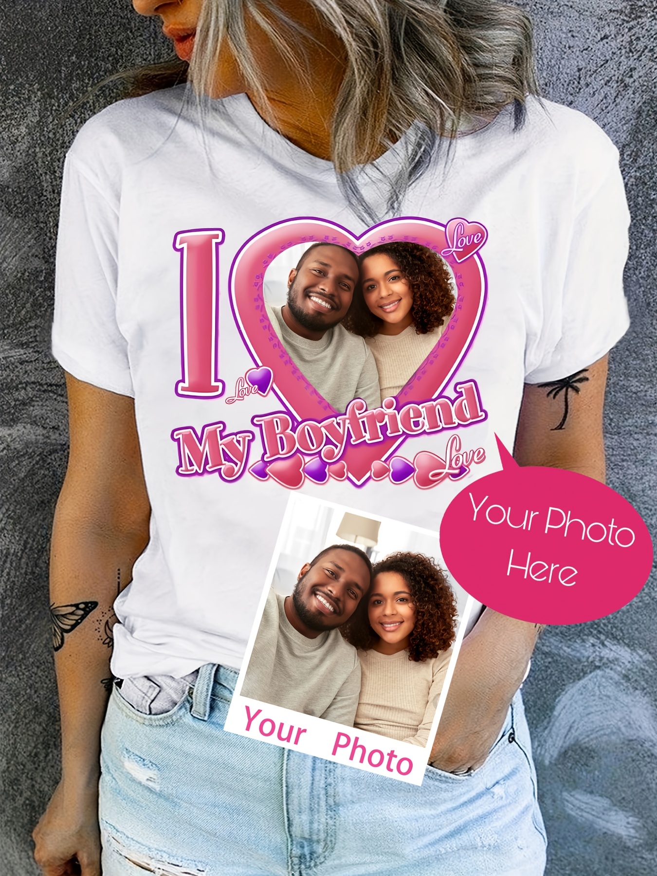 impresión foto personalizada novio camiseta mujeres Temu Spain