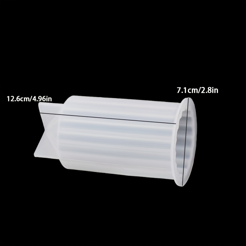 Image of Striped Cylindrical Candle Silicone Mould Resin Silicone Mould 3d Striped Pointed-top Silicone Mould Candle-making Tools Wedding Party Decorations And Gifts