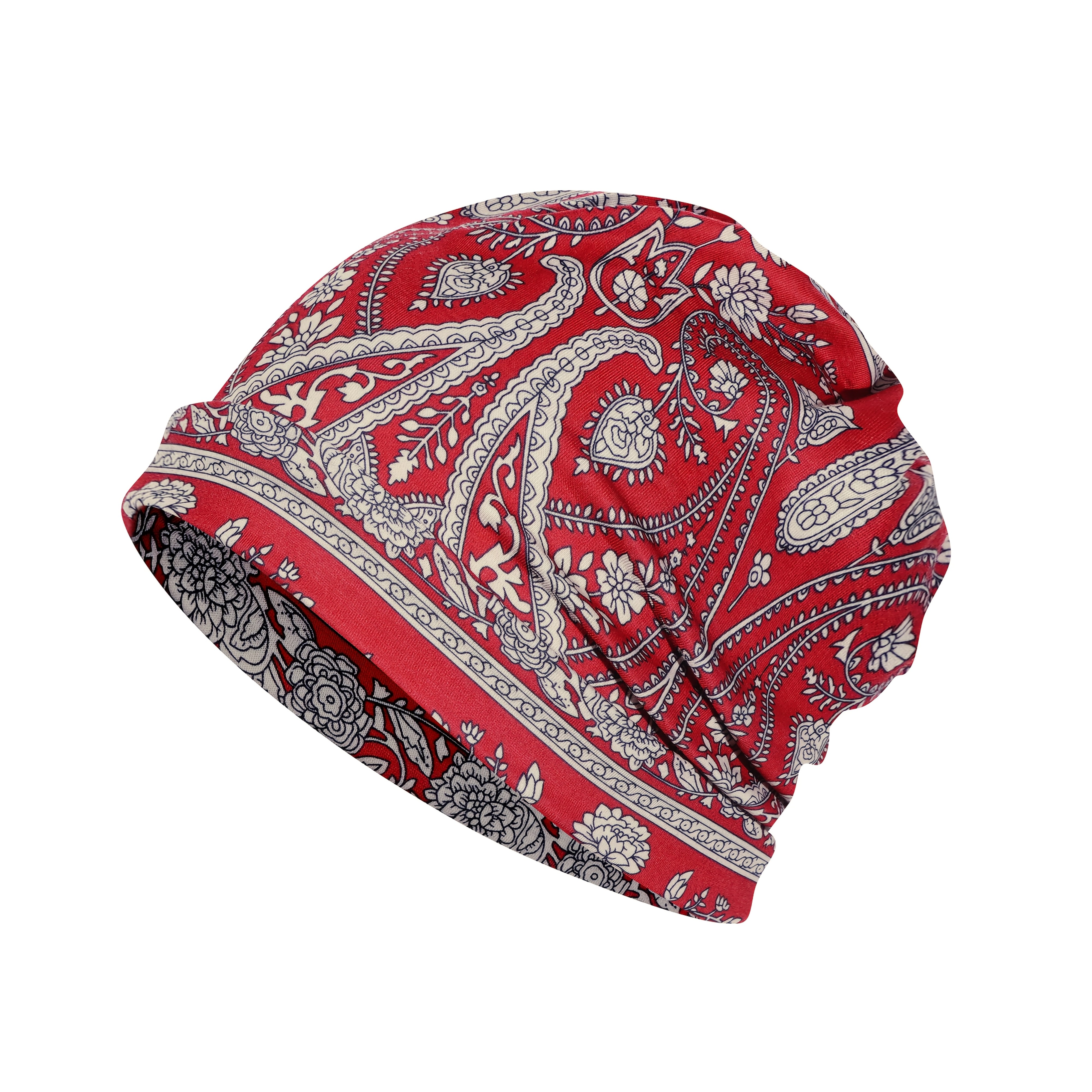 Soft Chemo Beanie Baseball Cap with Paisley Pattern Audhol Hats for Women Creative Weat Wicking Beanie Cap Chemo  main image 2