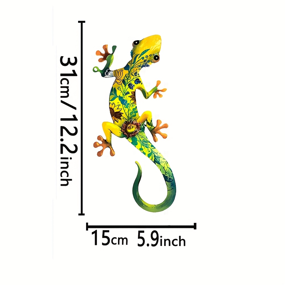 TEMU 2pcs Metal Wall Decor, Colorful Lizard For Garden Or Indoor Decoration, Suitable As A Gift For Mom, Dad, In Living Room And Outdoor Spaces