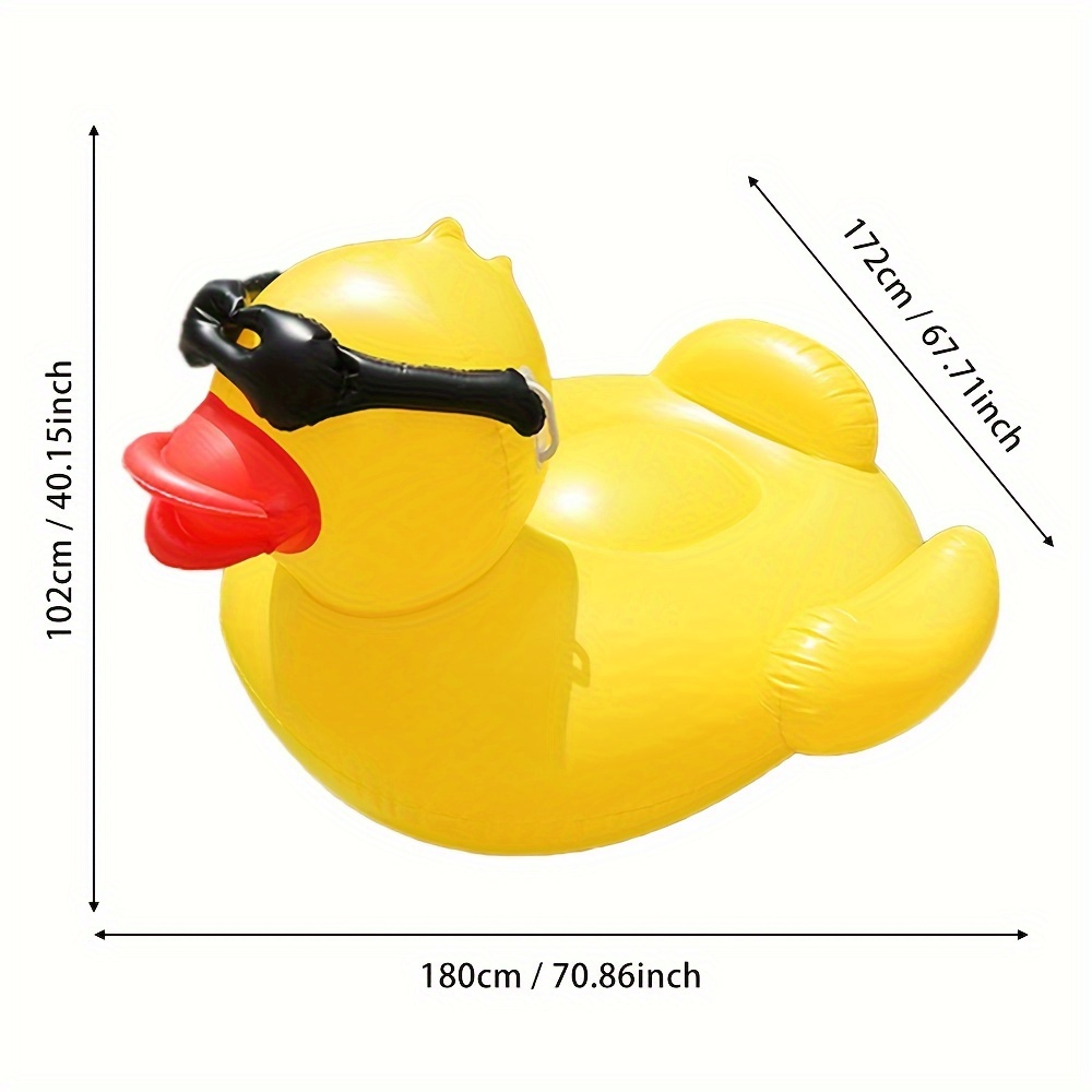 1pc Giant Duck Shaped Floating Bed, Inflatable Pool Water Lounge Chair, Suitable For Pool &amp; Beach Party