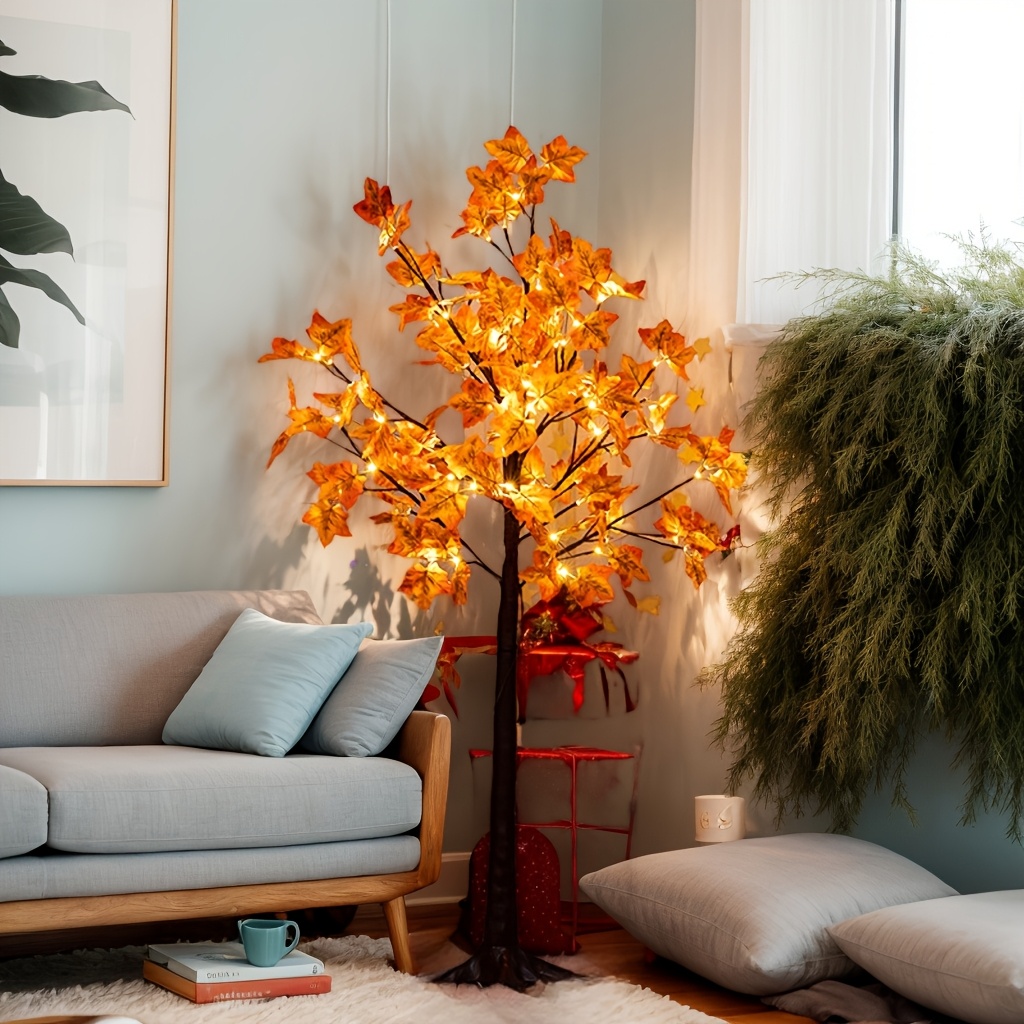 4ft Lighted Led Floor Lamp, Artificial For Party Birthday Holidays Wedding Autumn Thanksgiving Occasions Decoration
