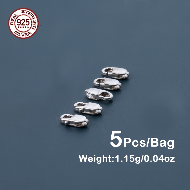 Image of 5pcs&6pcs/bag S925 Sterling Silver Jewelry Clasp Link Connectors&spring Ring Clasp, Jewelry Making Findings For Necklace/bracelet, High Quality Silvery Clasps